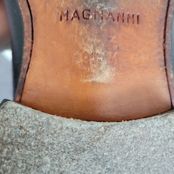 Magnanni‎ Cap Toe Mens 9.5 Black Leather Oxford Shoes - Picture 8 of 14